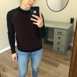 Maroon and black sweater